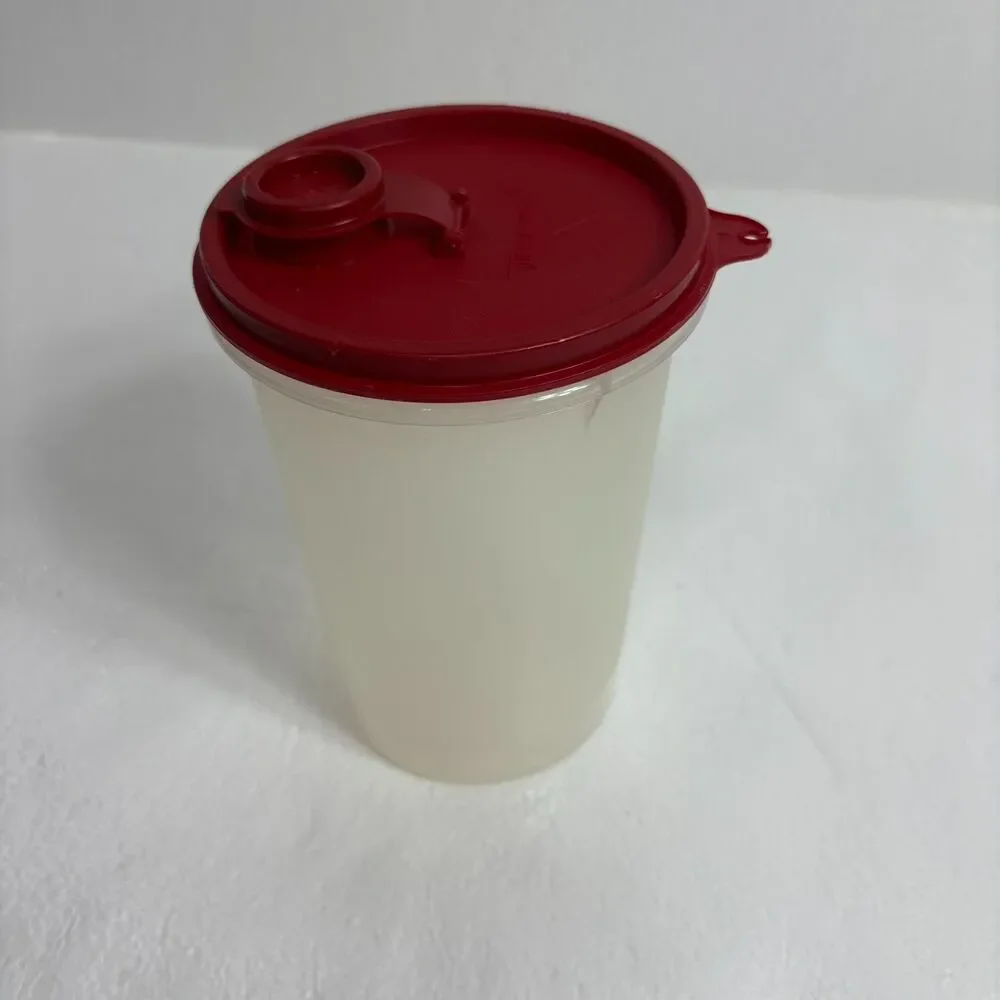 Tupperware #321 Vintage Modular Mate Container with Pour Spout Lid Red